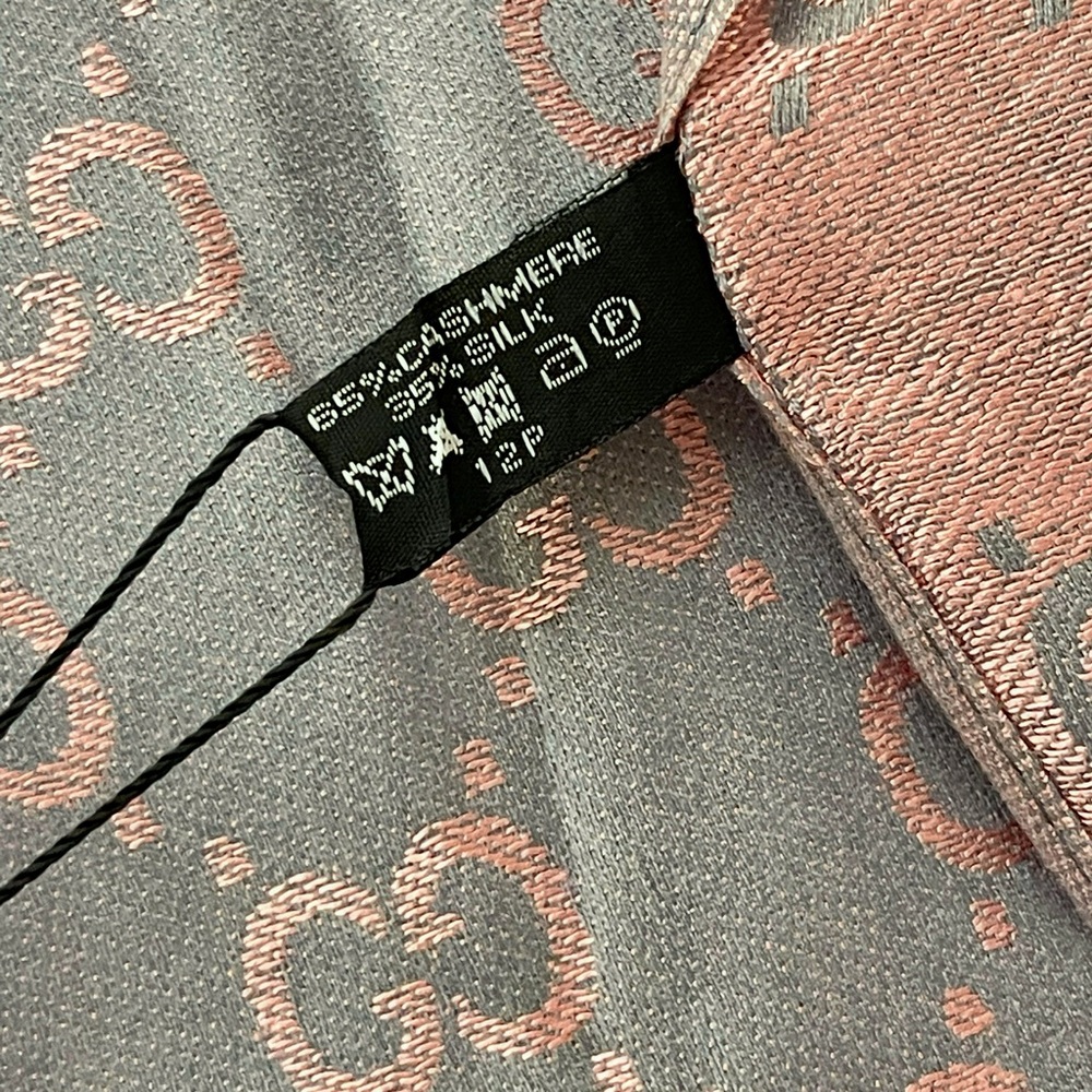 Monogram Oversized Scarf - Gray & Pink - Picture 4 of 7
